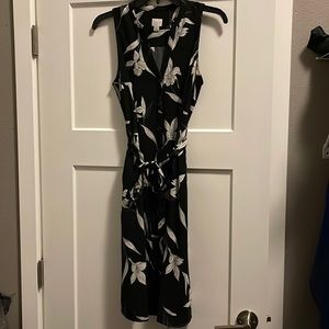 Black and white floral dress